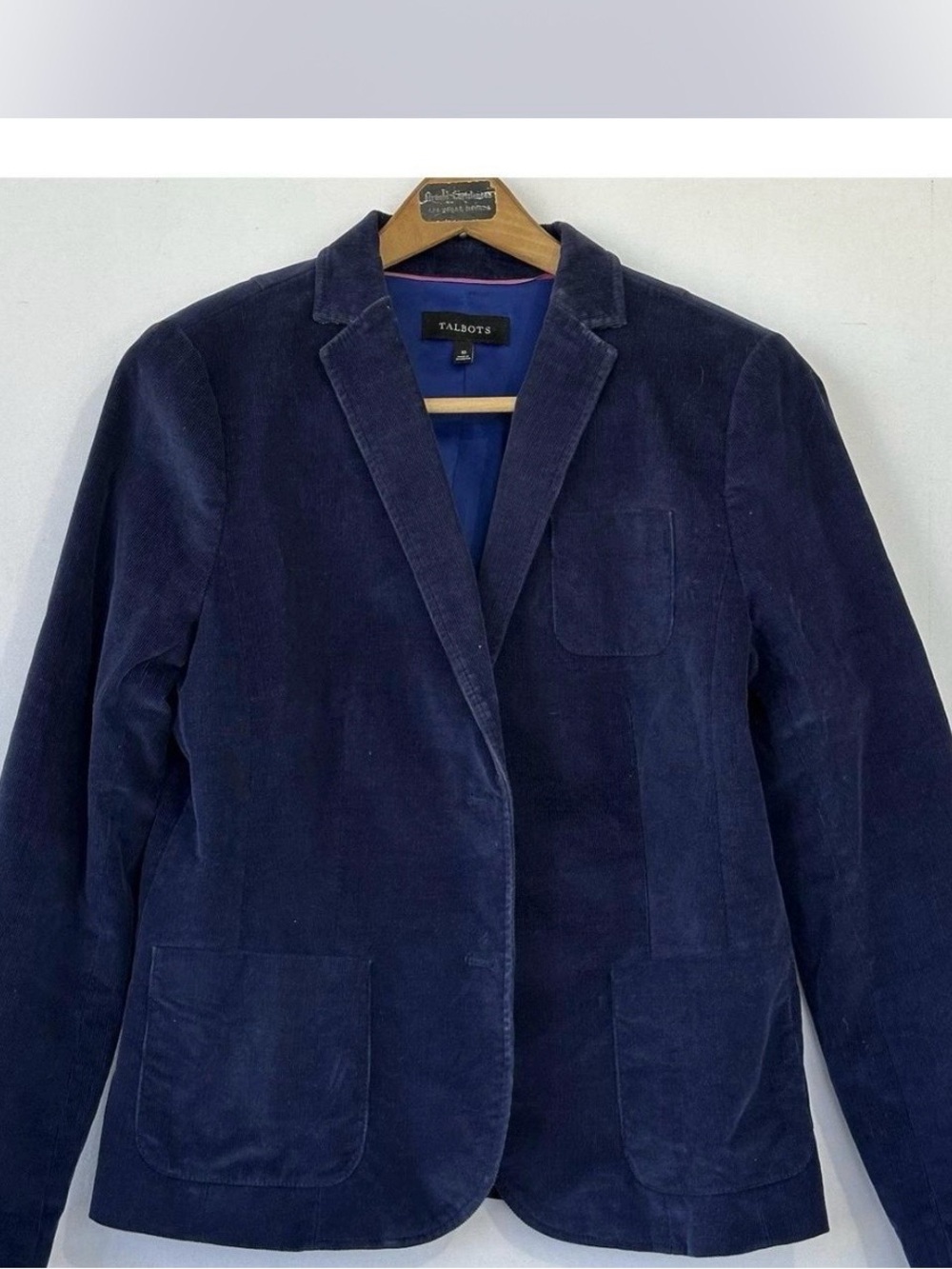Talbots Navy Corduroy Blazer